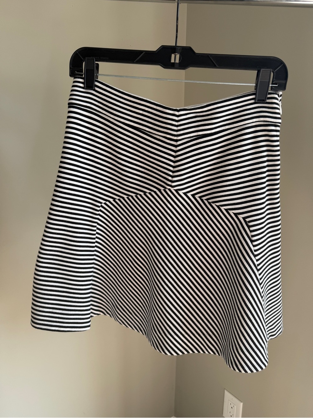Express Black and White Striped Circle Skirt